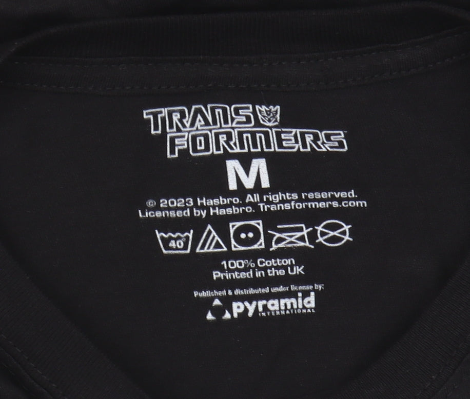 Transformers Men's Black Anime Graphic T-Shirt M