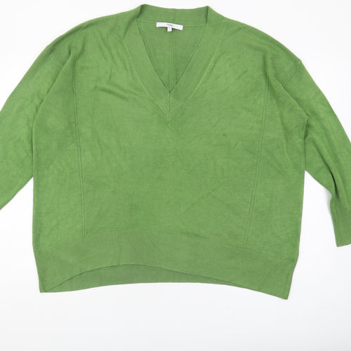 Next Women's Green V-Neck Pullover Jumper, L