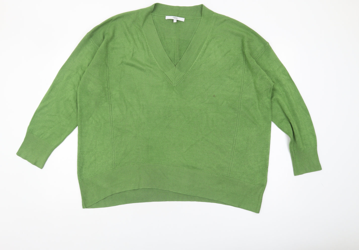 Next Women's Green V-Neck Pullover Jumper, L