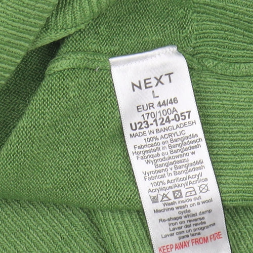 Next Women's Green V-Neck Pullover Jumper, L