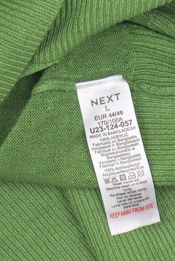 Next Women's Green V-Neck Pullover Jumper, L