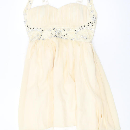 Quiz Ivory Fit & Flare Party Dress Size 16