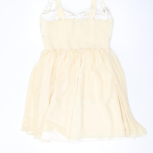 Quiz Ivory Fit & Flare Party Dress Size 16