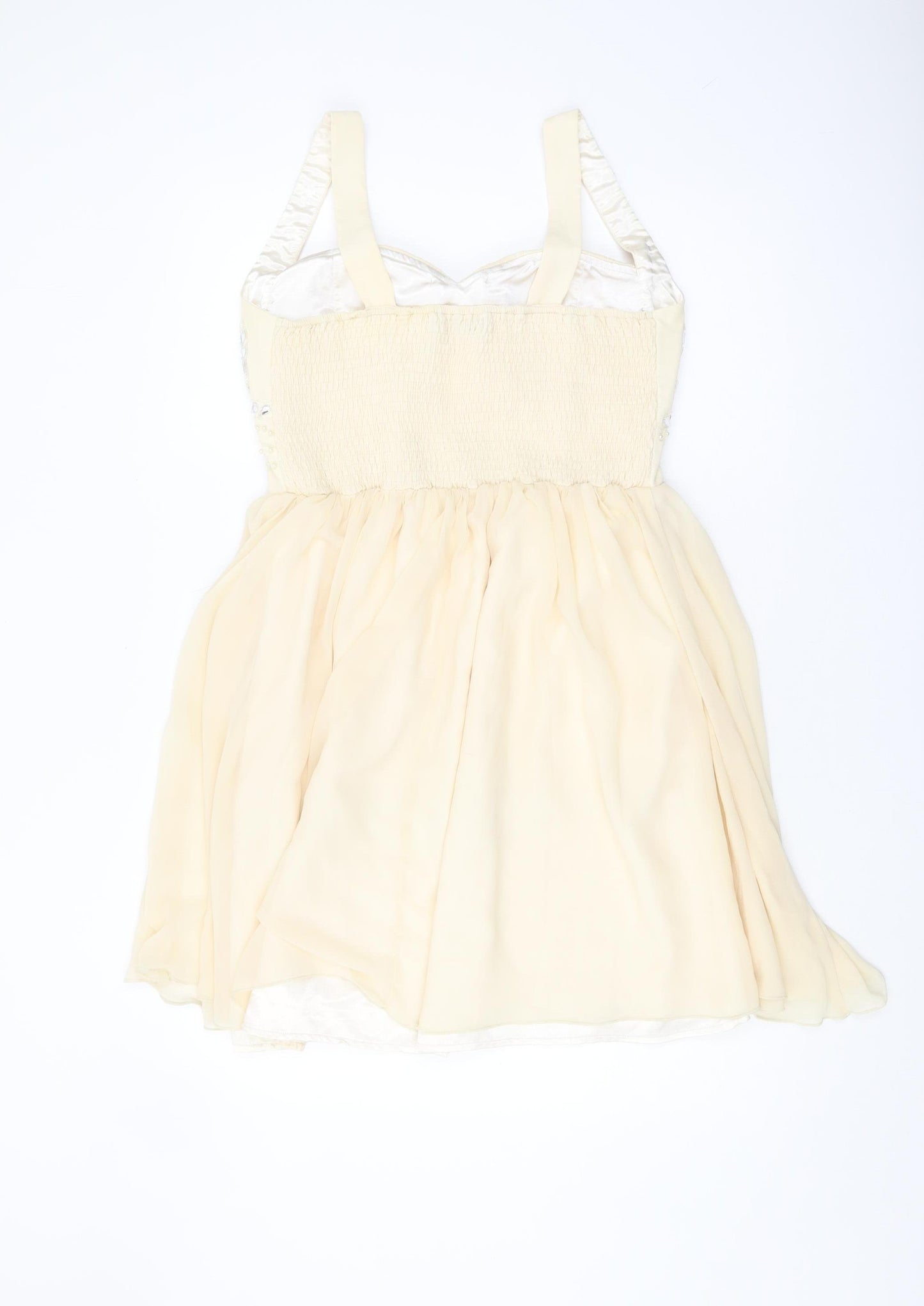 Quiz Ivory Fit & Flare Party Dress Size 16