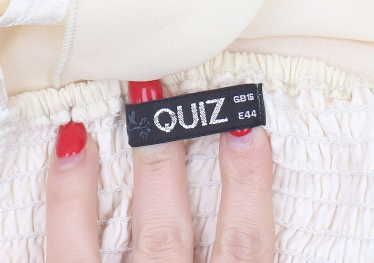 Quiz Ivory Fit & Flare Party Dress Size 16