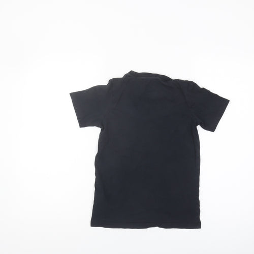 Nike Boys Black T-Shirt, Size S, Logo Accent, Casual Wear