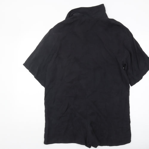Zara Women's Black Collared Playsuit - Size S