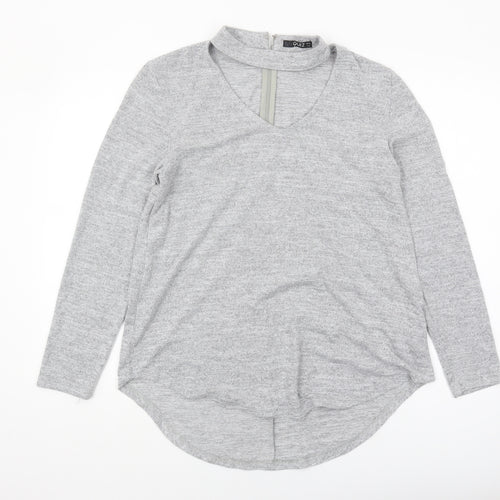 Quiz Womens Grey Long Sleeve Knit Top Size 12