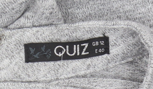 Quiz Womens Grey Long Sleeve Knit Top Size 12
