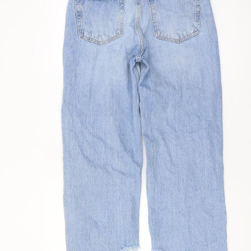 Pull&Bear Womens Blue Distressed Straight Jeans Size 10