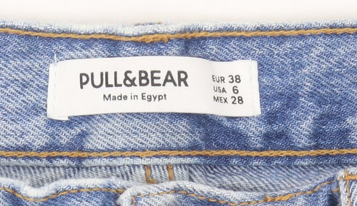 Pull&Bear Womens Blue Distressed Straight Jeans Size 10
