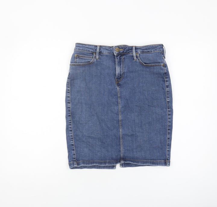 Lee Women's Blue Denim Pencil Skirt - Size 10
