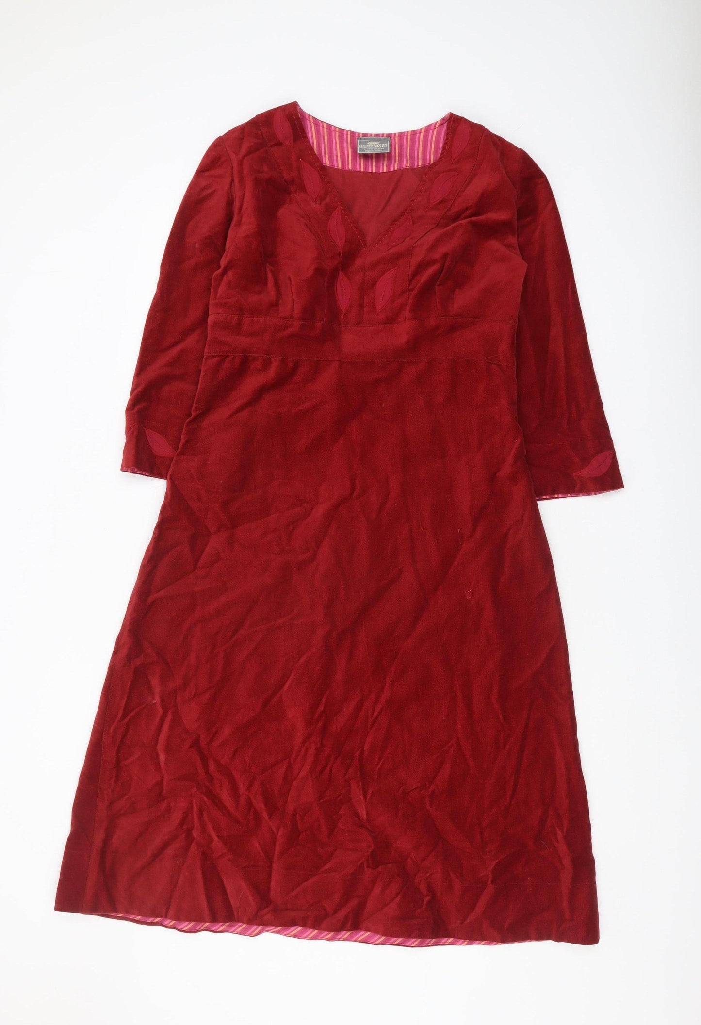 Bishopston Womens Red V-Neck Dress Size 10