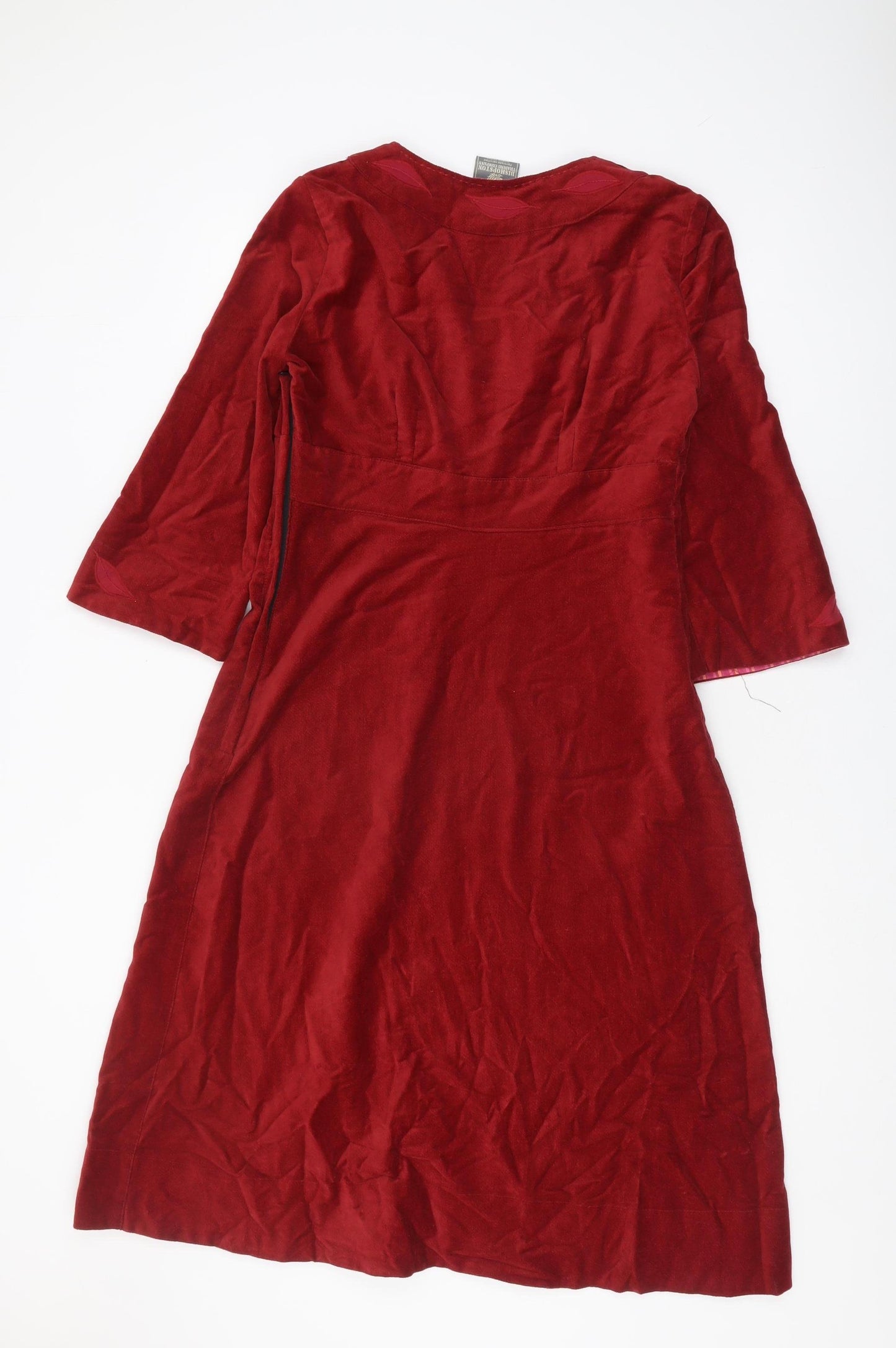 Bishopston Womens Red V-Neck Dress Size 10