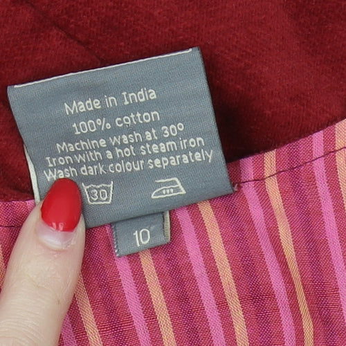 Bishopston Womens Red V-Neck Dress Size 10