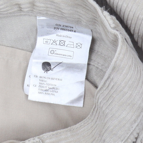 Monki Women's Beige Wide-Leg Corduroy Trousers