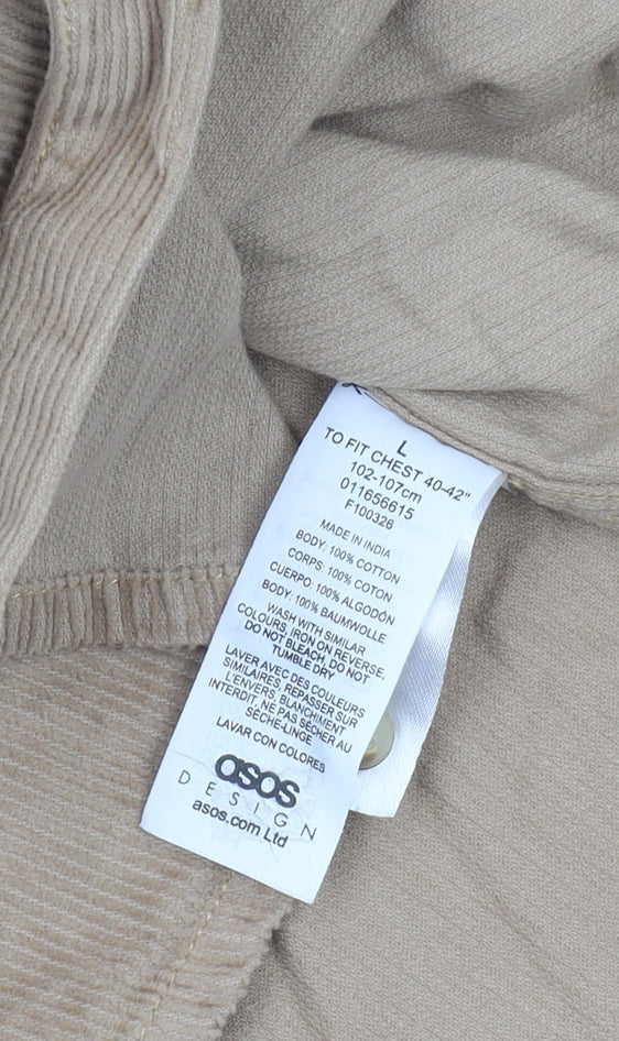 ASOS Men's Brown Corduroy Shirt L