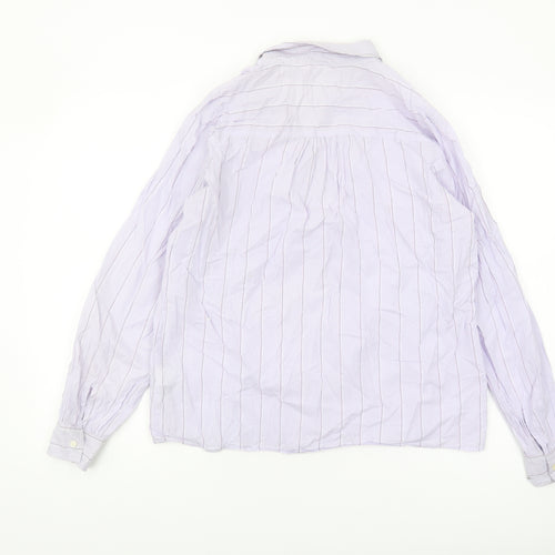 GAP Women's Purple Striped Long Sleeve Blouse XS