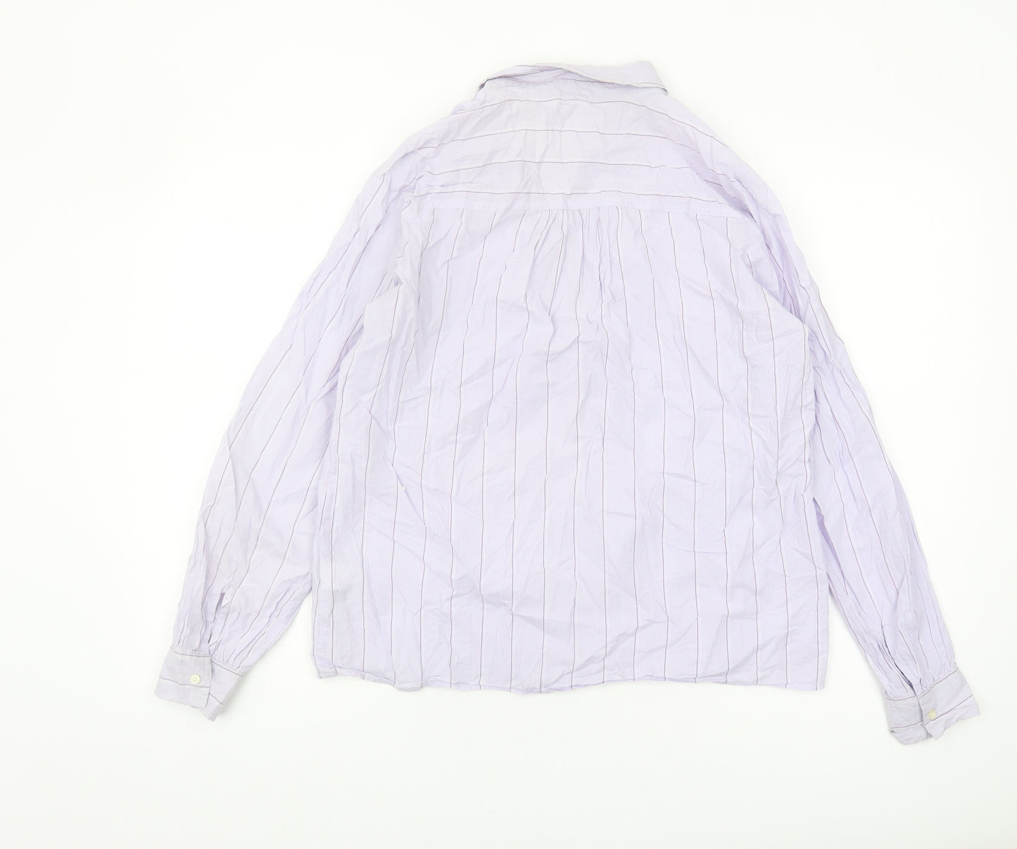 GAP Women's Purple Striped Long Sleeve Blouse XS