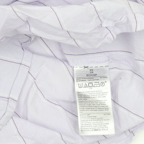 GAP Women's Purple Striped Long Sleeve Blouse XS