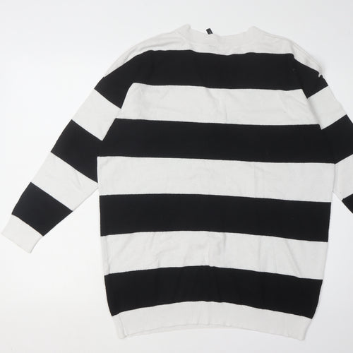 Capsule Women's Black Stripe Pullover Jumper Size 10