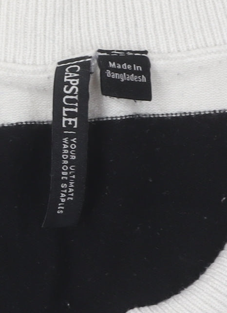 Capsule Women's Black Stripe Pullover Jumper Size 10