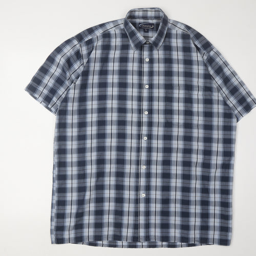 Champion Men's Blue Plaid Short Sleeve Shirt L