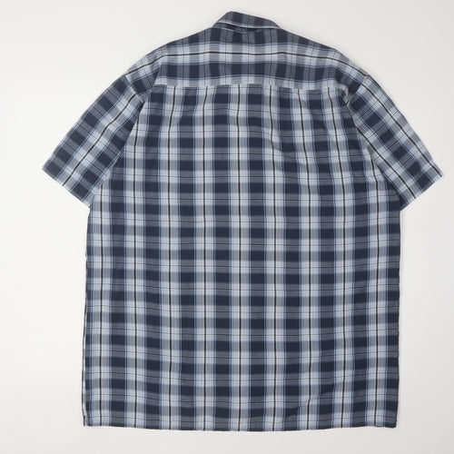 Champion Men's Blue Plaid Short Sleeve Shirt L