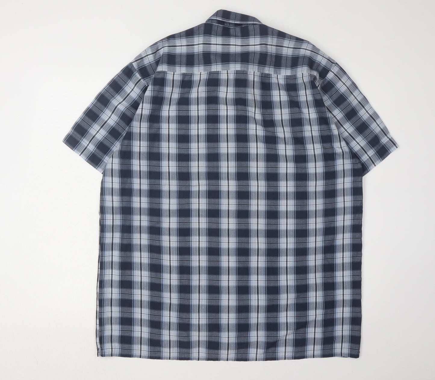 Champion Men's Blue Plaid Short Sleeve Shirt L
