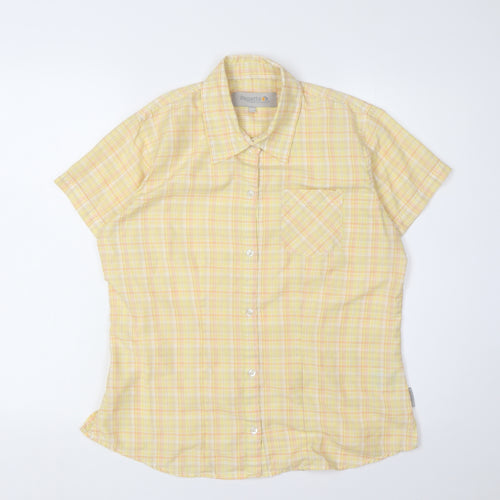 Regatta Women's Yellow Plaid Button-Up Shirt Size 12