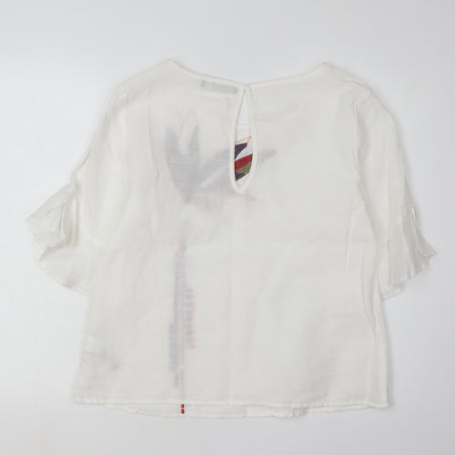 Marks and Spencer Women's White Embroidered Blouse Size 12