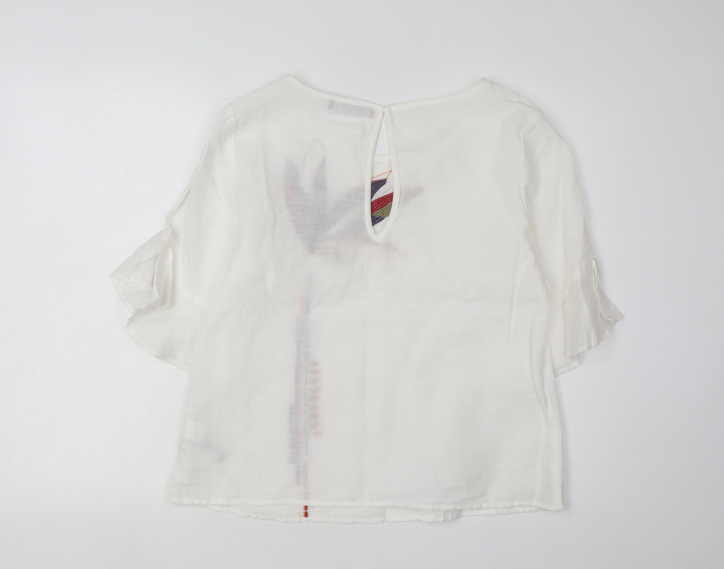Marks and Spencer Women's White Embroidered Blouse Size 12