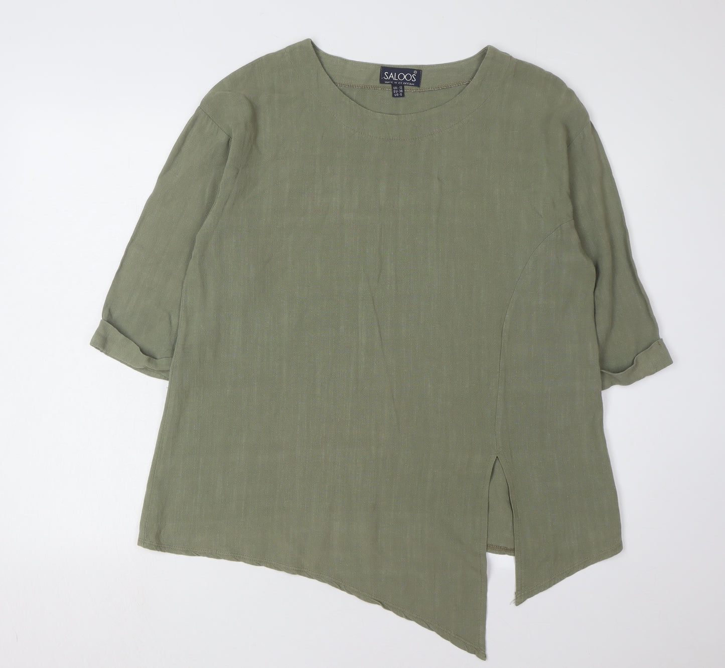 Saloos Women's Green 3/4 Sleeve Top Size 12
