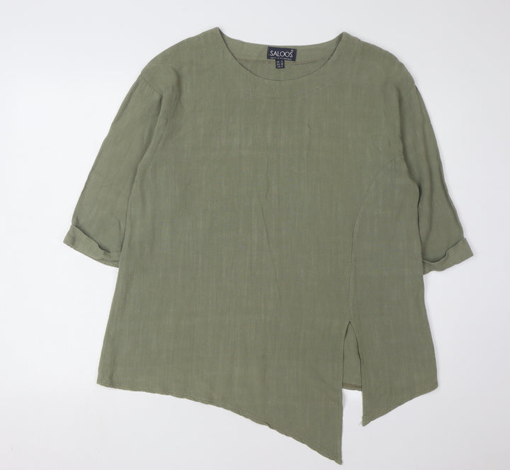Saloos Women's Green 3/4 Sleeve Top Size 12