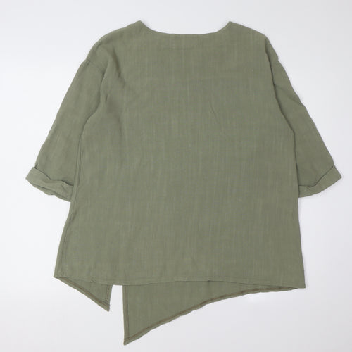 Saloos Women's Green 3/4 Sleeve Top Size 12