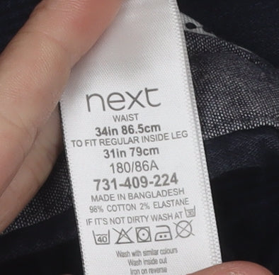 Next Men's Blue Chino Trousers, Size 34