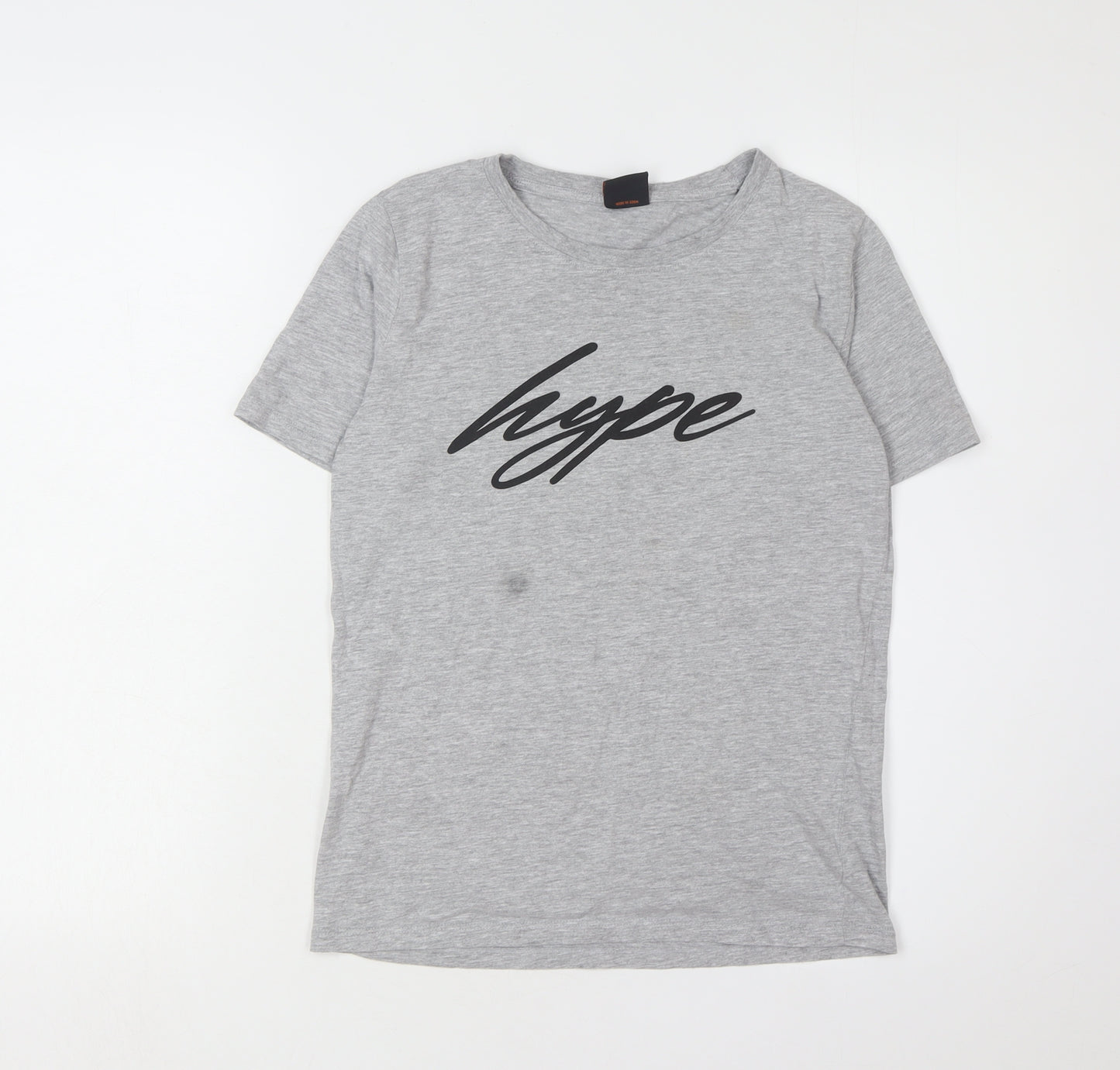 Hype Boys Grey Graphic Logo T-Shirt 13 Years Casual Style