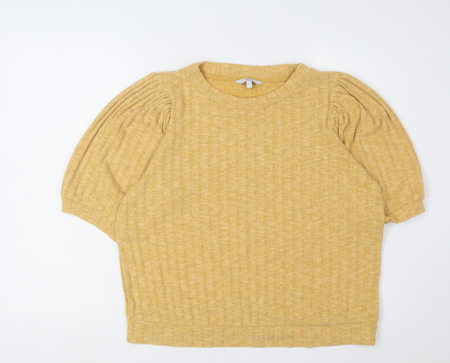 Next Women's Yellow Puff Sleeve Top - Size 14