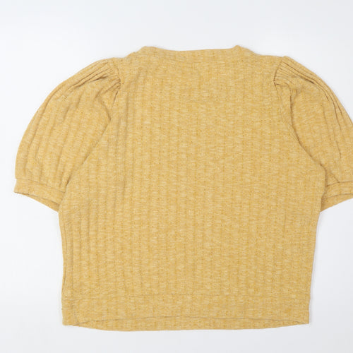 Next Women's Yellow Puff Sleeve Top - Size 14