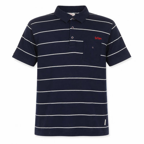 Lee Cooper Men's Blue Striped Polo Shirt XL Casual