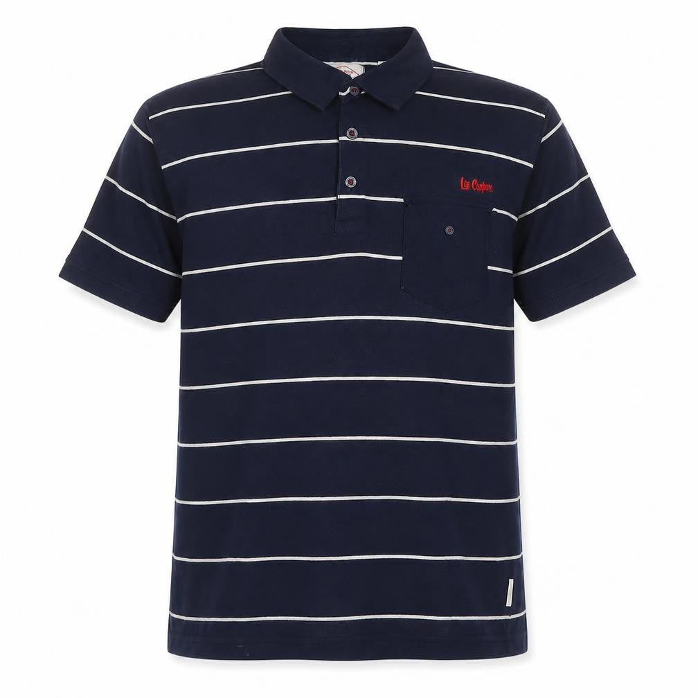 Lee Cooper Men's Blue Striped Polo Shirt XL Casual
