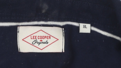 Lee Cooper Men's Blue Striped Polo Shirt XL Casual