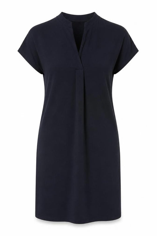 Front view of Next Women's Black, size 12, Cap Sleeve Jersey Dress