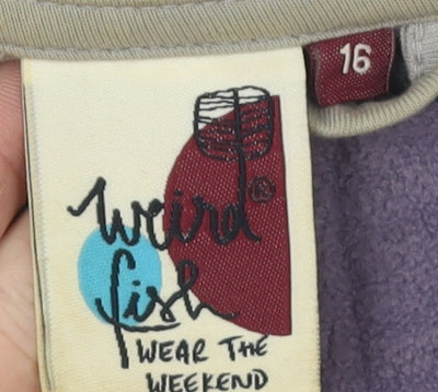 Weird Fish Women's Purple Fleece Jacket Size 16