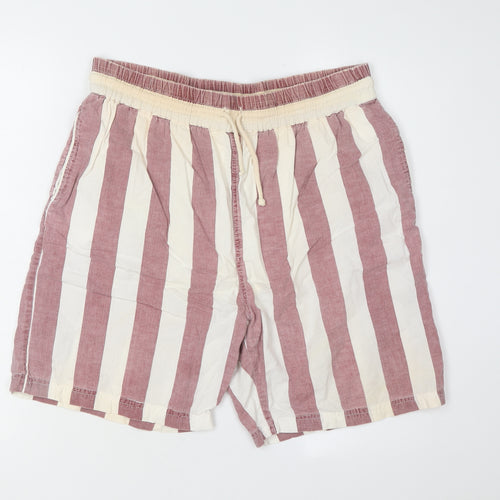 Men's Wear L Striped Multicoloured Cotton Shorts