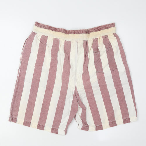 Men's Wear L Striped Multicoloured Cotton Shorts