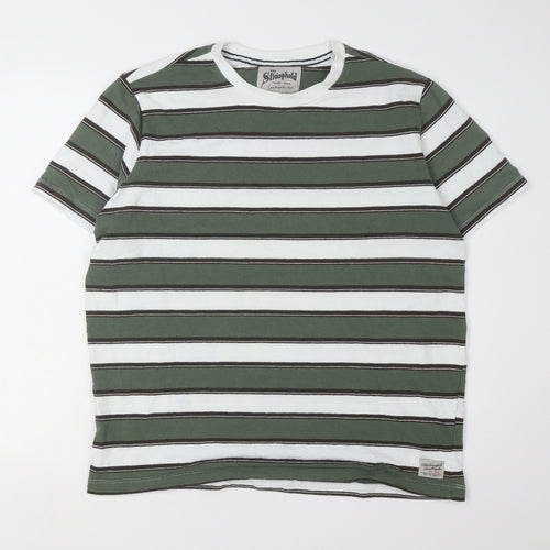 The Stronghold Men's Green Stripe T-Shirt, Size L
