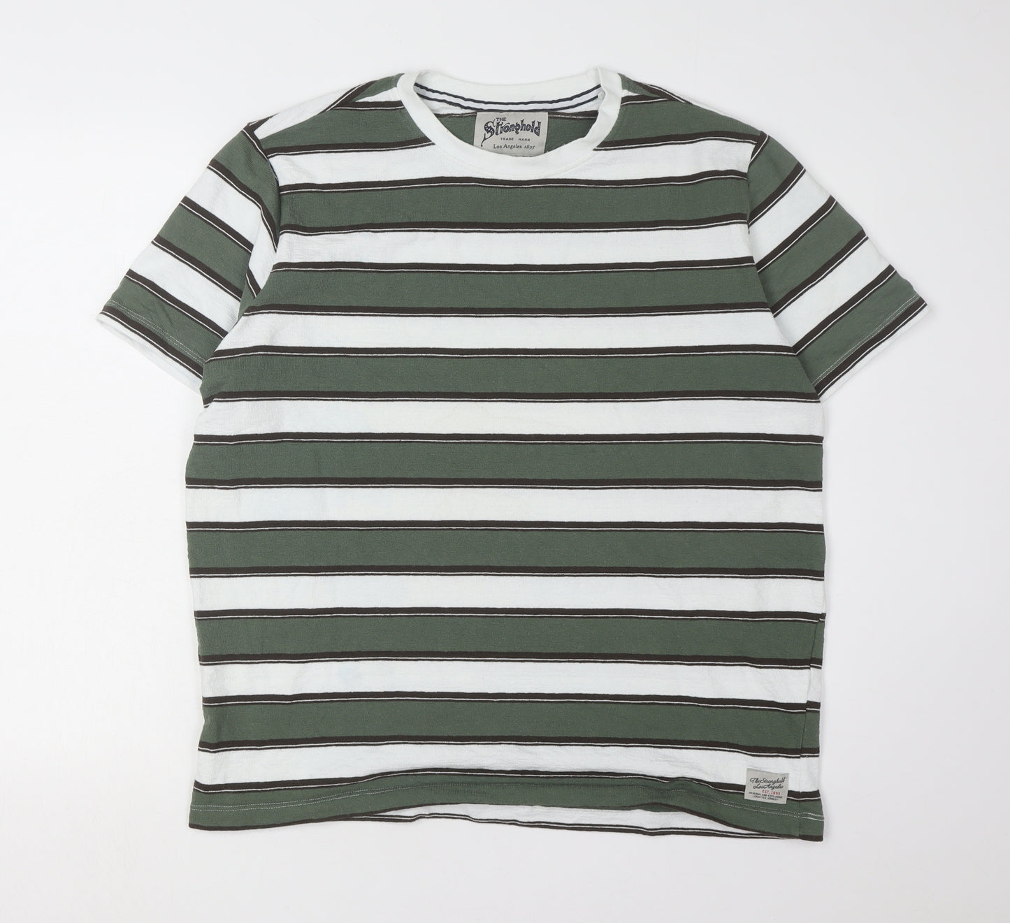 The Stronghold Men's Green Stripe T-Shirt, Size L