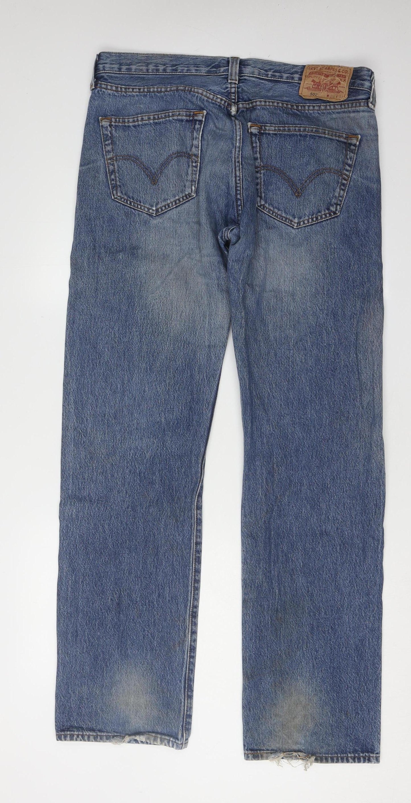Levi's 501 Men's Blue Straight Jeans, Size 36W 34L