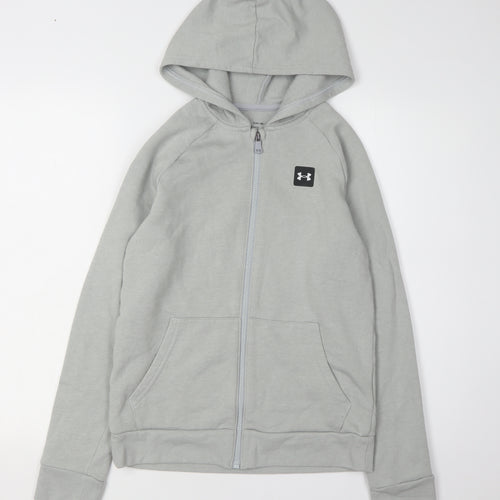 Under Armour Boys Grey Full Zip Hoodie - Size Large